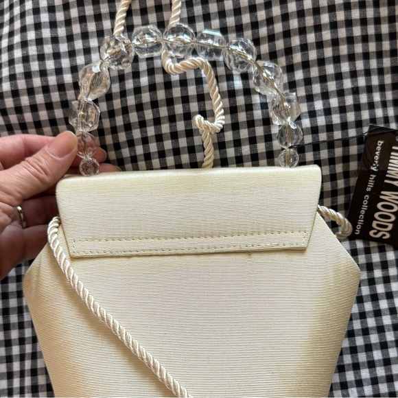 Timmy Woods Beverly Hills Vintage Handbag Mini Bag Butter Yellow Crystal Handle - Picture 3 of 16